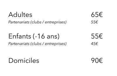 Tarifs 2023